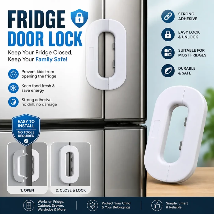 ০৩ পিচ Premium Fridge Door Safety Lock